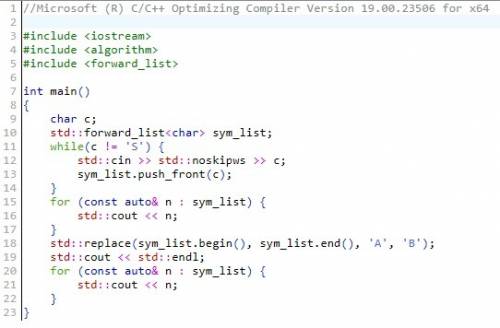 Программа с++ с клавиатуры вводится последовательность символов , завершающаяся символом ' s ' созда