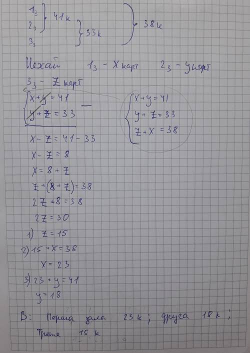 Скільки картин у кожному залі, якщо у 1 та 2 залі-41 картина, 2 та 3 залі-33 картини та у 1 та 3 зал