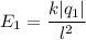 E_{1} = \dfrac{k|q_{1}|}{l^{2}}