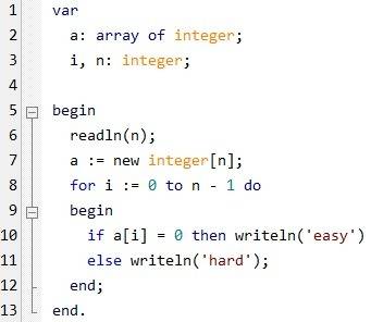 Что не так? параметр цикла for должен описываться в заголовке var a: array of integer; i,n: integer;