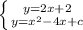 \left \{ {{y=2x + 2} \atop {y=x^2 - 4x + c}} \right.