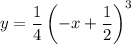 y=\dfrac{1}{4}\left(-x+\dfrac{1}{2}\right)^3