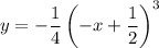 y=-\dfrac{1}{4}\left(-x+\dfrac{1}{2}\right)^3