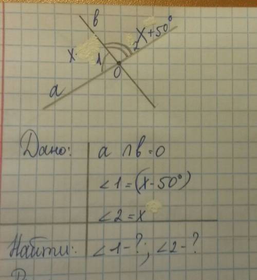 Один из углов которые получаются при пересечении двух прямых на 50 градусов меньше другого найдите э