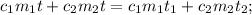 c_1m_1t + c_2m_2t = c_1m_1t_1 + c_2m_2t_2;