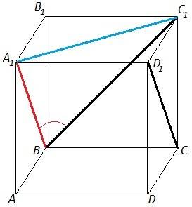 20 . аbcda1b1c1d1 - куб. чему равен угол между сd1 и вс1? решение с рисунком и обьяснениями.