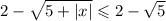 2 - \sqrt{5 + |x|} \leqslant 2 - \sqrt{5}