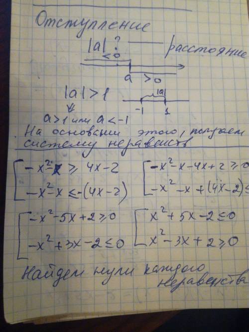 |-х²-х|≥4х-2 , , решить неравенство