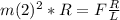 m(2\piv )^2*R=F\frac{R}{L}