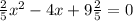 \frac{2}{5}x^2-4x+9\frac{2}{5}=0