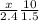 \frac{x}{2.4} \frac{10}{1.5}