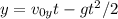 y=v_{0y}t-gt^2/2