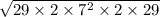 \sqrt{29 \times 2 \times {7}^{2} \times 2 \times 29}