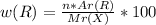 w (R) = \frac{n * Ar(R)}{Mr(X)} * 100