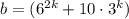 b = ({6}^{2k} + 10\cdot {3}^{k })