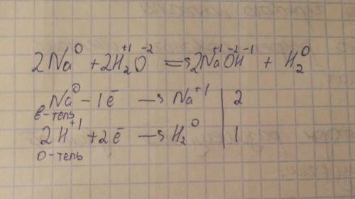 Coставьте схему электронного : na+h2o=naoh