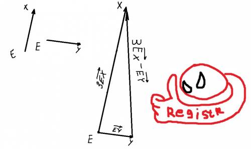 Начертите два произвольных вектора ex и ey отложите от точки е вектор , равный вектору 3ех - еу , 40
