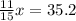 \frac{11}{15}x = 35.2