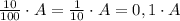 \frac{10}{100}\cdot A=\frac{1}{10}\cdot A=0,1\cdot A