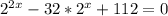 2^{2x}-32*2^{x}+112=0