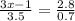 \frac{3x-1}{3.5} = \frac{2.8}{0.7}