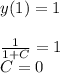 y(1)=1\\\\\frac{1}{1+C} =1\\C=0