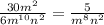 \frac{30m^2}{6m^{10}n^2}=\frac{5}{m^8n^2}