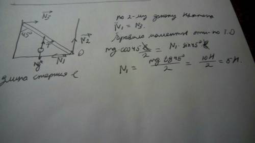 Невесомый стержень находящийся в ящике с гладким дном и стенками составляет угол 45 с вертикалью. к