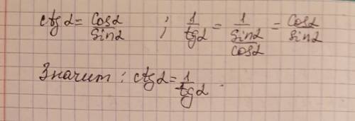 Ctg(a)=1/tg(a) ? с подробным объяснением.