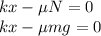 kx-\mu N=0\\kx-\mu mg=0