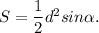 S = \dfrac{1}{2}d^2sin\alpha.