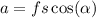 a = fs \cos( \alpha )