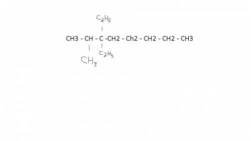Напишите структурную формулу алкана 2-метил-3,3-диэлоктан