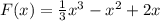 F(x)=\frac{1}{3} x^{3}-x^{2}+2x