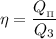 \eta = \dfrac{Q_{_{\Pi}}}{Q_{3}}