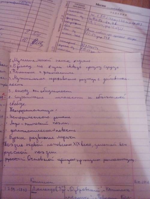 Как написать конспект по за 8 класс по теме начальное представление о романтизме