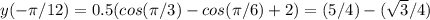 y(-\pi/12)=0.5(cos(\pi/3)-cos(\pi/6)+2)=(5/4)-(\sqrt{3}/4)