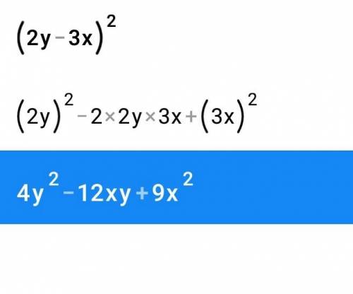 Решите (2у-3х в квадрате) в квадрате
