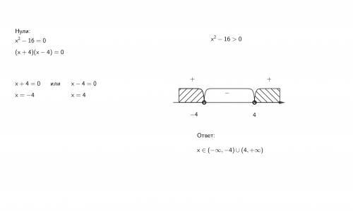 Решить неравенства: 1) 2x^2-4x≥4x 2) x^2-16> 0 3) x^2< 25