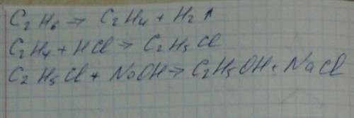 C2h6-> c2h4-> c2h5ci-> c2h5oh