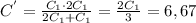 C^{'} = \frac{C_1 \cdot 2C_1}{2C_1+C_1} = \frac{2C_1}{3} =6,67