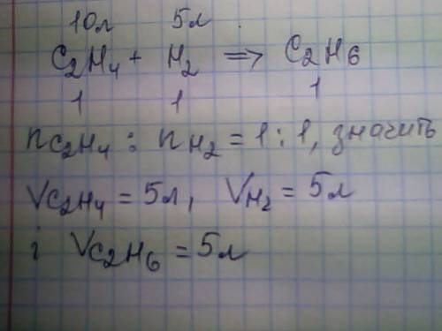 Народ, хэлп! вычислите объем метана, который можно получить в результате взаимодействия 10 л этилена