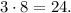 3 \cdot 8 = 24.