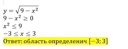 Область определения функции у=корень 9-х2