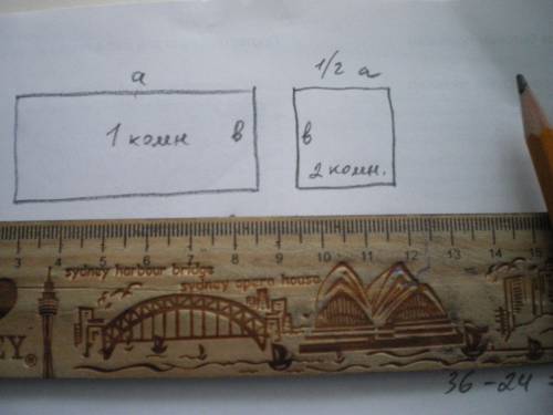 Сумма площадей двух комнат равна 36 кв.м. найдите площадь второй комнаты, если ширина первой комнаты