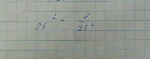 Решить по примеру на фото: 25^-2=