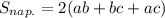 S_{nap.} = 2(ab + bc + ac)