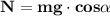 \bf N=mg\cdot cos\alpha