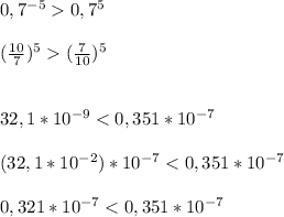 0,7^{-5} 0,7^{5} \\\\(\frac{10}{7})^{5}(\frac{7}{10})^{5} \\\\\\32,1*10^{-9}