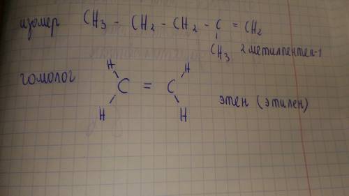 Сh2=ch-ch2-ch-ch3 ch3 для вещества, формула которого напишите формулу одного гомолога и одного изоме